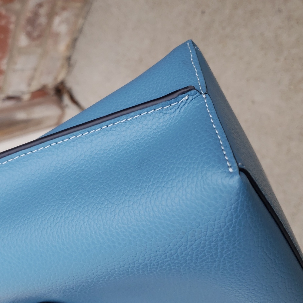 Coach Mollie Tote 25 Leather Satchel Convertible Bag Pacific Blue Designer - Picture 7 of 17